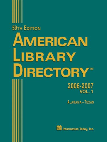 Imagen de archivo de American Library Directory 2006-2007 a la venta por Irish Booksellers