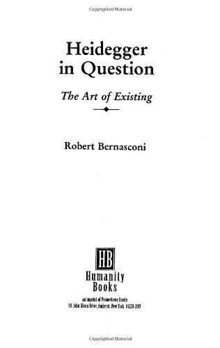 Imagen de archivo de Heidegger in Question (Philosophy and Literary Theory) a la venta por Zubal-Books, Since 1961