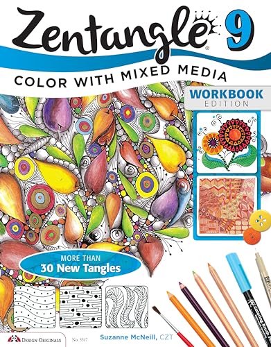 Stock image for Zentangle 9, Workbook Edition: Adding Beautiful Colors with Mixed Media (Design Originals) More Than 30 New Tangles for sale by Jenson Books Inc