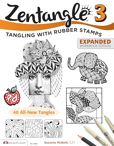 9781574219111: Zentangle 3, Expanded Workbook Edition: Tangling With Rubber Stamps (Design Originals) 40 Original Tangle Patterns, Interactive Exercises, and Stamping Ideas & Inspiration for All Skills Levels