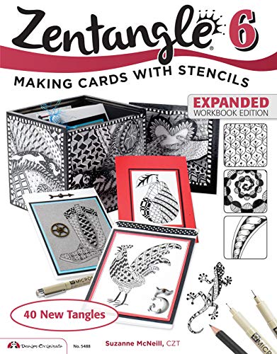 Beispielbild fr Zentangle 6, Expanded Workbook Edition: Making Cards with Stencils (Design Originals): 5488 zum Verkauf von WorldofBooks