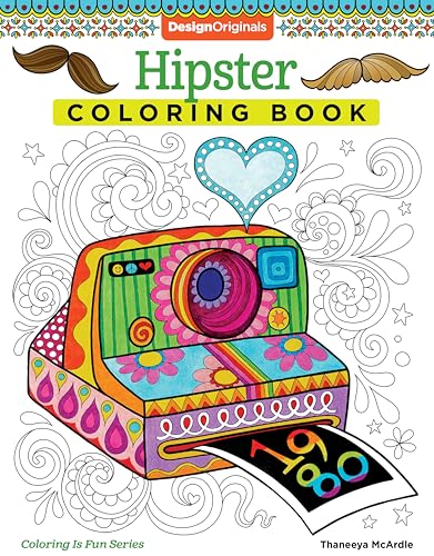 Beispielbild fr Hipster Coloring Book (Coloring is Fun) (Design Originals) 30 Beginner-Friendly Quirky and Creative Art Activities with Ironic Memes, Narwhals, Mushrooms, Music, & More on Extra-Thick Perforated Paper zum Verkauf von Orion Tech