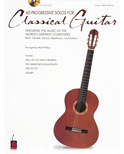 60 Progressive Solos for Classical Guitar: Featuring the Music of the World's Greatest Composers: Bach, Handel, Mozart, Beethoven & Brahms (9781575606286) by [???]