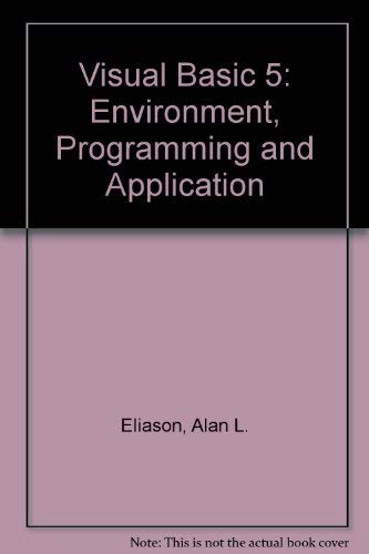 Stock image for Visual Basic 5: Environment Programming & Applications for sale by HPB-Red