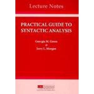 Imagen de archivo de Practical Guide to Syntactic Analysis (Lecture Notes ) a la venta por Alphaville Books, Inc.