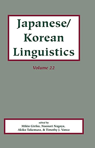 Beispielbild fr Japanese/Korean Linguistics, Volume 22 zum Verkauf von HPB-Red