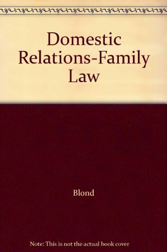Stock image for Domestic Relations-Family Law for sale by Wonder Book