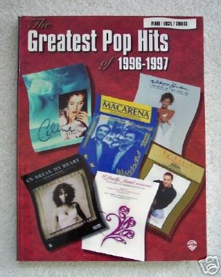 Stock image for The Greatest Pop Hits of 1996-1997: Piano/Vocal/Chords for sale by HPB-Ruby