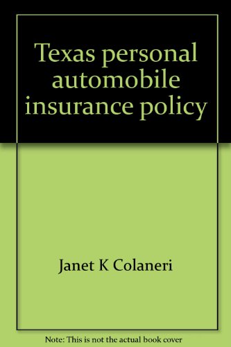 Beispielbild fr Texas personal automobile insurance policy: Annotated zum Verkauf von HPB-Red