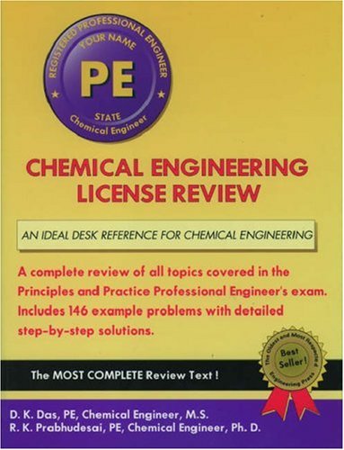 Beispielbild fr Chemical Engineering License Review zum Verkauf von HPB-Red