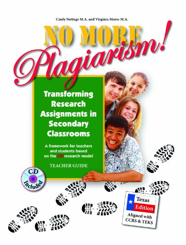 Imagen de archivo de No More Plagiarism: Transforming Research Assignments in Secondary Classrooms - TEKS a la venta por HPB-Red