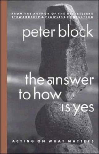 Beispielbild fr The Answer to How is Yes : Acting on What Matters zum Verkauf von Better World Books