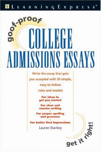 Beispielbild fr Goof-Proof College Admissions Essays zum Verkauf von SecondSale