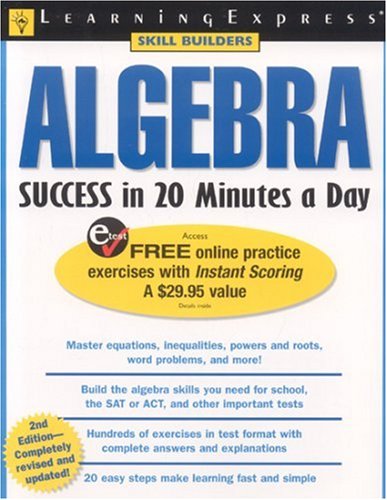 Beispielbild fr Algebra Success in 20 Minutes a Day zum Verkauf von Better World Books