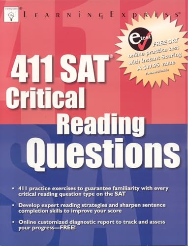 Beispielbild fr 411 SAT Critical Reading Questions zum Verkauf von Better World Books