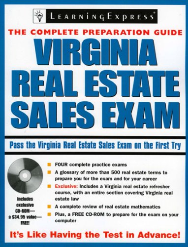 Imagen de archivo de Virginia Real Estate Sales Exam: The Complete Preparation Guide [With CDROM] a la venta por ThriftBooks-Dallas