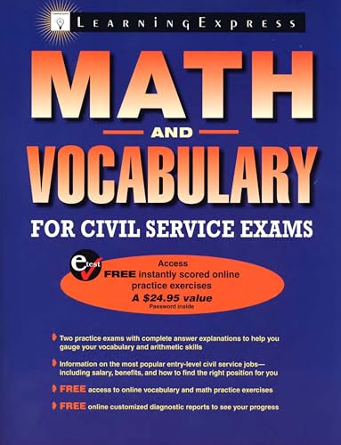 Beispielbild fr Math and Vocabulary for Civil Service Exams zum Verkauf von Your Online Bookstore