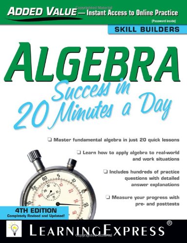 Beispielbild fr Algebra Success in 20 Minutes a Day zum Verkauf von Better World Books