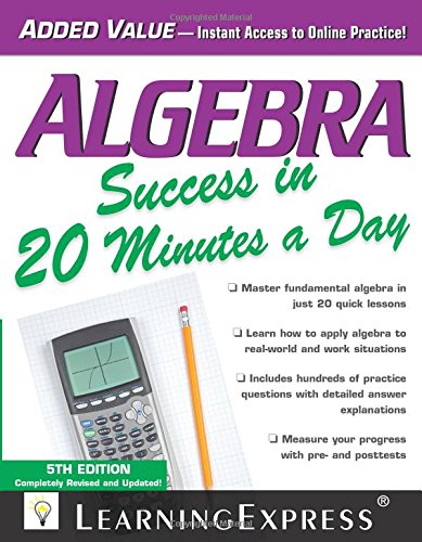 Beispielbild fr Algebra Success in 20 Minutes a Day zum Verkauf von Once Upon A Time Books
