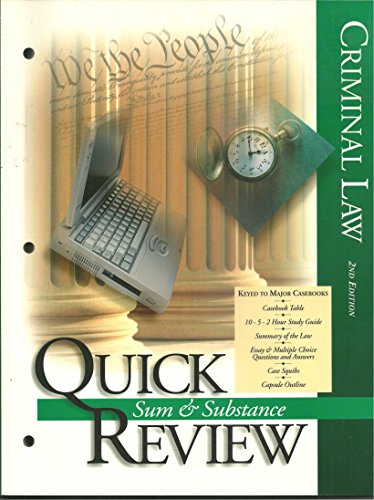 Criminal Law ("Quick Review" Book Outline Series) (9781577930051) by [???]