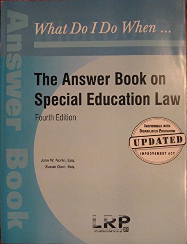 Beispielbild fr The Answer Book on Special Education Law zum Verkauf von Irish Booksellers