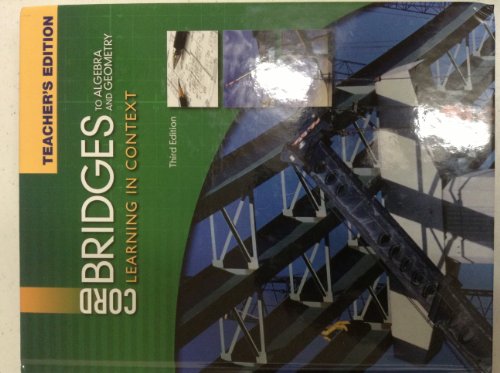 Beispielbild fr Bridges to Algebra and Geometry Learning in Context (Teacher's Edition) zum Verkauf von ThriftBooks-Atlanta