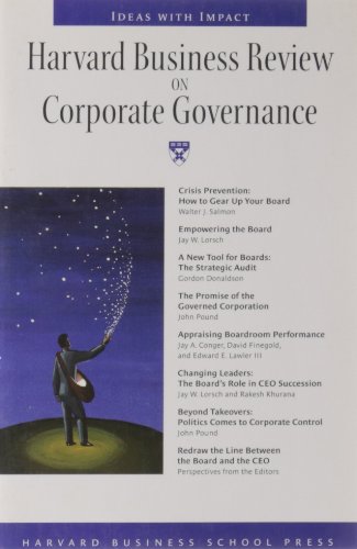 Imagen de archivo de Harvard Business Review on Corporate Governance a la venta por Better World Books: West