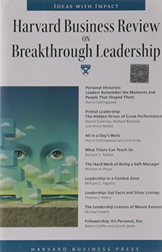 Imagen de archivo de Harvard Business Review on Breakthrough Leadership a la venta por Better World Books: West