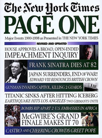 Stock image for Page One : The New York Times Major Events 1900-1998 for sale by Better World Books