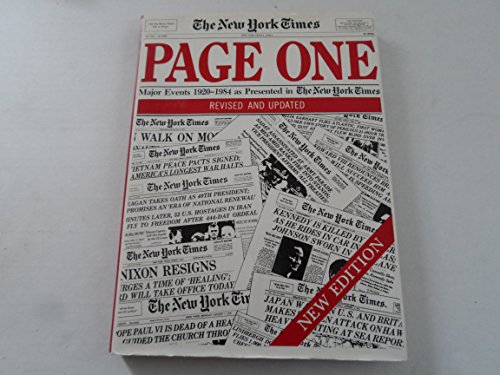 Stock image for The New York Times Page One: One Hundred Years of Headlines As Presented in the New York Times for sale by Keeper of the Page