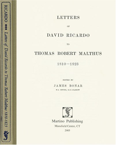Stock image for Letters of David Ricardo to Thomas Robert Malthus 1810-1823 for sale by AardBooks