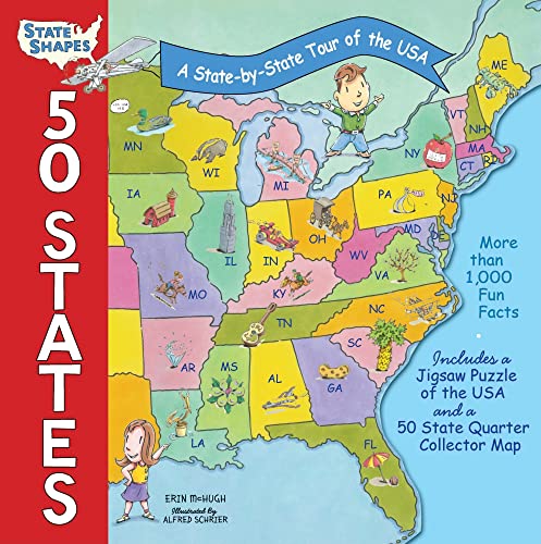 Imagen de archivo de 50 States: A State-by-State Tour of the USA (State Shapes) a la venta por Bookoutlet1