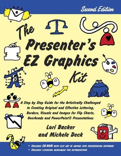 Beispielbild fr The Presenter's EZ Graphics Kit : A Step by Step Guide for the Artistically Challenged to Creating Original and Effective Lettering, Borders, Visuals, and Images for Flip Charts, Overheads, and Presentation Software zum Verkauf von Better World Books