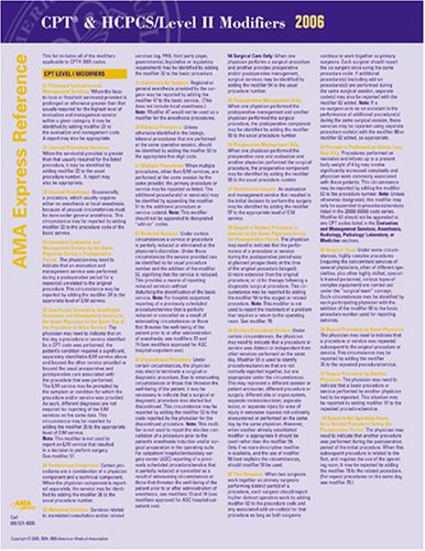 Modifiers 2005 Express Reference Coding Card (9781579476014) by Johnson, Terence; Johnson, Betty