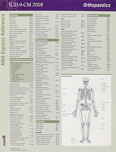 ICD-9-CM 2008 Express Reference Coding Card Orthopaedics (AMA, ICD-9-CM Express Reference Coding Card Orthopaedics) (9781579479152) by Ama