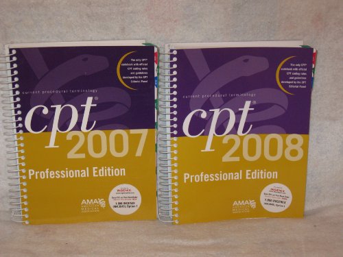 Beispielbild fr CPT 2008 Professional Edition (Current Procedural Terminology (CPT) Professional) zum Verkauf von HPB-Red