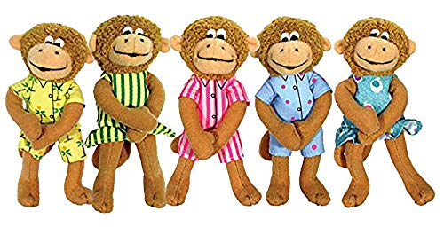 Stock image for MerryMakers Five Little Monkeys Finger Puppet Playset, Set of 5, 5-Inches Each for sale by Lakeside Books