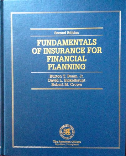 Imagen de archivo de Fundamentals of Insurance for Financial Planning (Huebner School series) a la venta por HPB-Red