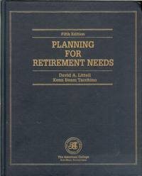 Imagen de archivo de Planning for Retirement Needs (Huebner School Series) a la venta por HPB-Red