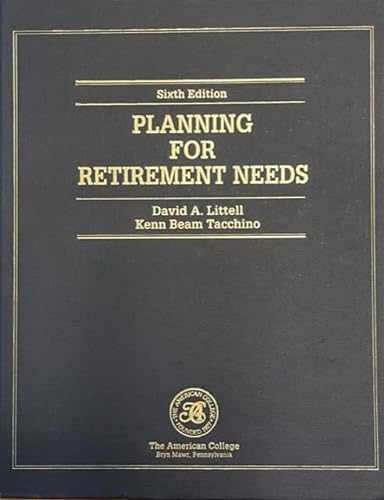 Stock image for Planning for retirement needs (Huebner School series) for sale by HPB-Red
