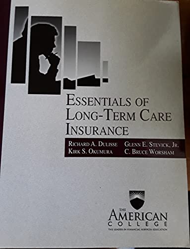 Imagen de archivo de Essentials of Long-term Care Insurance (Financial Advisor Series, Product Essentials) a la venta por HPB-Red