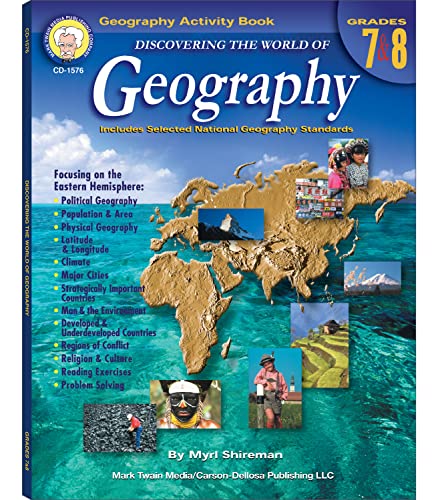Stock image for Mark Twain Geography Workbook, Geography for Kids Grade 7-8, Population, Political, Climate, Physical Geography of the Eastern Hemisphere, 7th Grade Workbooks & Up, Classroom or Homeschool Curriculum for sale by BooksRun