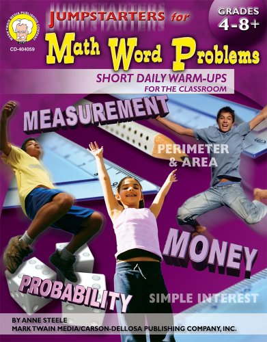 Stock image for Math Word Problems, Grades 4 - 8 : Short Daily Warm-Ups for the Classroom for sale by Better World Books
