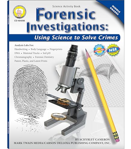 Stock image for Mark Twain Forensic Investigations Workbook, Using Science to Solve High Crimes Middle School Books, Critical Thinking for Kids, DNA and Handwriting Analysis Labs, Classroom or Homeschool Curriculum for sale by HPB-Red