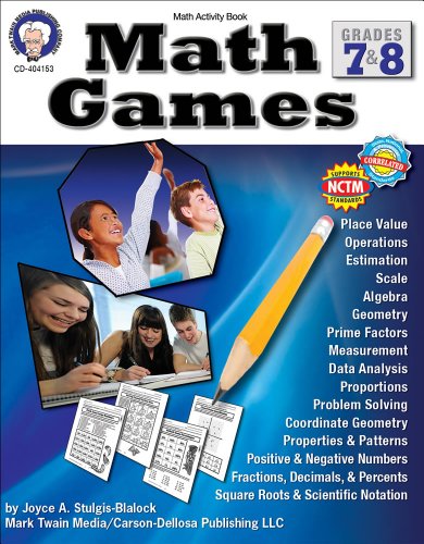 Stock image for Math Games, Grades 7 & 8 for sale by HPB-Ruby