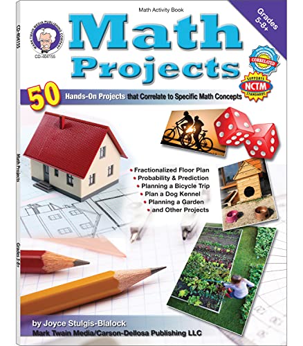 9781580375757: Mark Twain Math Projects Math Workbook, Grades 5-8+ Algebra, Fractions, Decimals, Geometry, Coordinate Puzzles, Math Manipulative Lessons, 5th Grade Math and Up, Classroom or Homeschool Curriculum