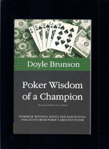 Beispielbild fr Poker Wisdom of a Champion zum Verkauf von SecondSale