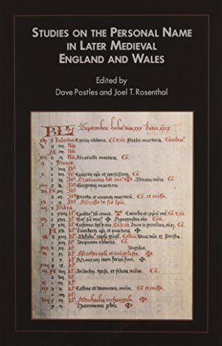 Studies on the Personal Name in Later Medieval England and Wales (Studies in Medieval Culture)