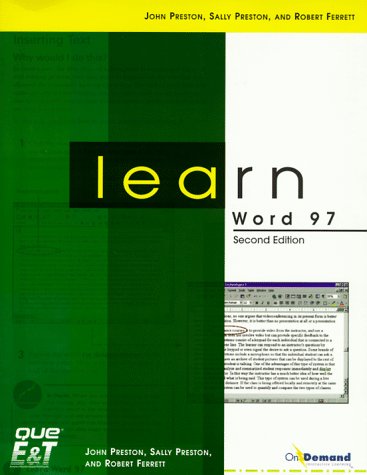 Learn Word 97 (Learn Series) (9781580763264) by Ferrett, Robert L.; Preston, John M.; Preston, Sally