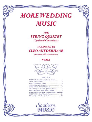 Beispielbild fr MORE WEDDING MUSIC STRING QUARTET Format: Softcover zum Verkauf von INDOO